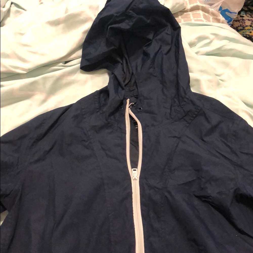 Navy rain jacket